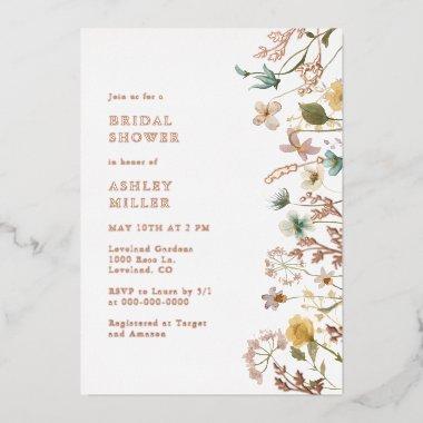 Rose Gold Floral  Foil