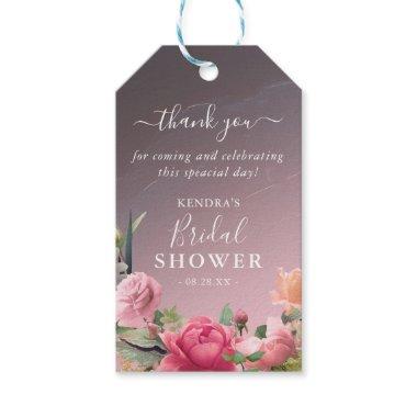Rose Gold Floral Bridal Shower Thank You Gift Tags