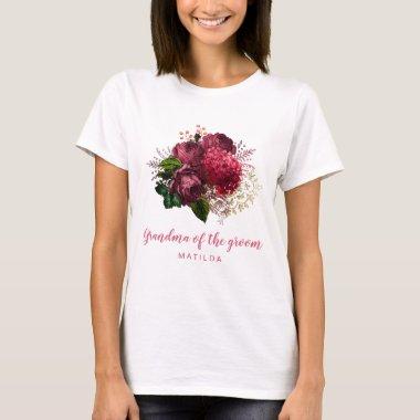 Rose gold floral grandma mother of the groom T-Shirt