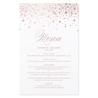 Rose Gold Foil Confetti Dots Wedding Menu Invitations