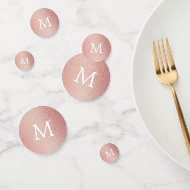 Rose Gold Foil Effect Monogram Wedding Confetti