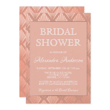 Rose Gold Foil Elegant Art Deco