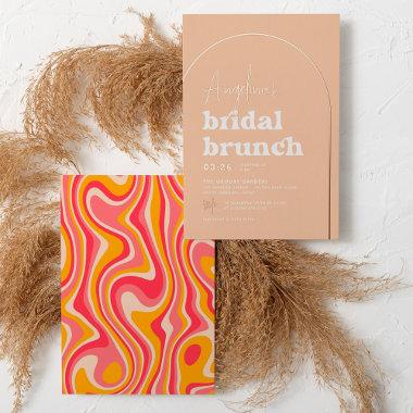 Rose Gold Foil Groovy Hippie Modern Bridal Brunch Foil Invitations