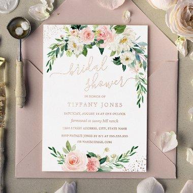 ROSE GOLD FOIL Pink Floral  Foil Inv Foil