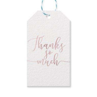 Rose Gold Foil Script Thank You Thanks So Much Gift Tags