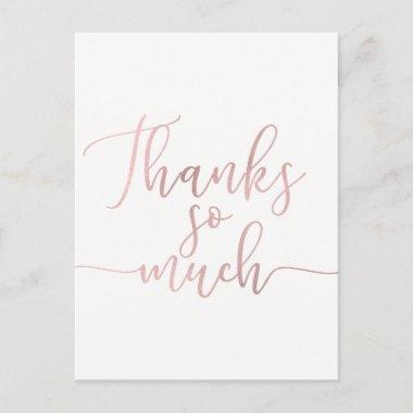 Rose Gold Foil Script Thank You Thanks So Much PostInvitations