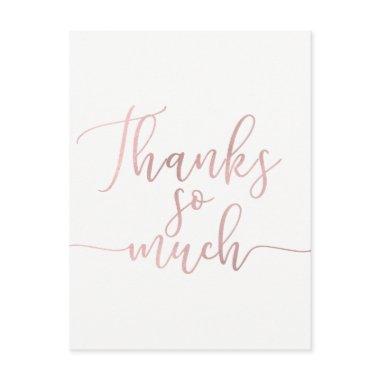 Rose Gold Foil Script Thank You Thanks So Much PostInvitations