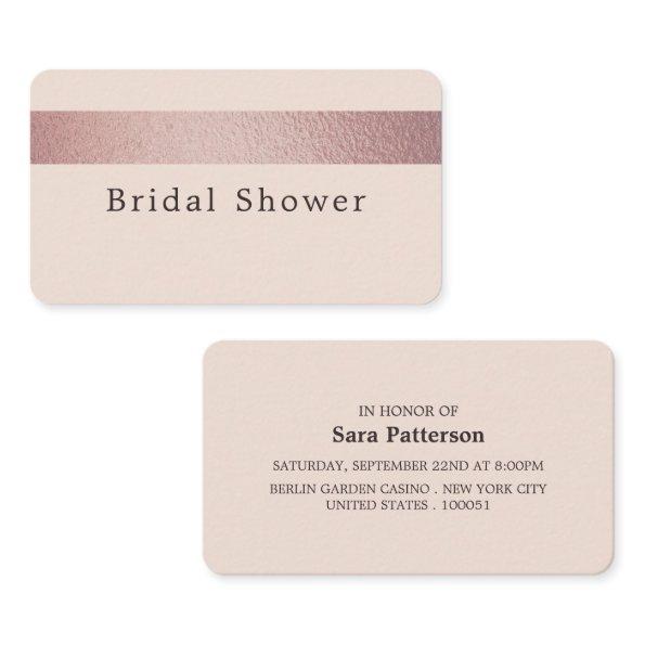 Rose Gold Foil Stripe,  Ticket Invite