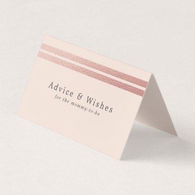 Rose Gold Foil Stripes | Blush Pink Advice Cards
