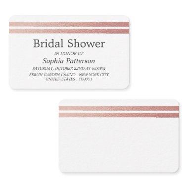 Rose Gold Foil Stripes  Ticket Invite