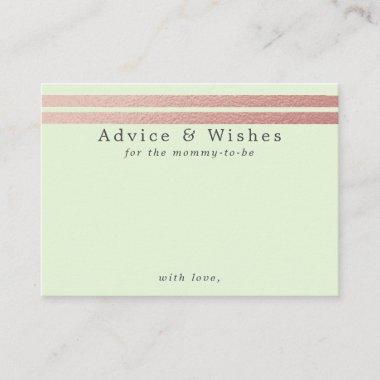 Rose Gold Foil Stripes | Mint Green Advice Cards