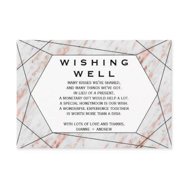 Rose Gold Geometric Marble Wedding Wishing Well Enclosure