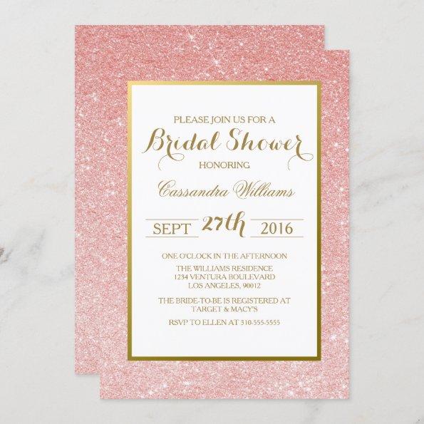Rose Gold Glitte - Bridal Shower Invitations