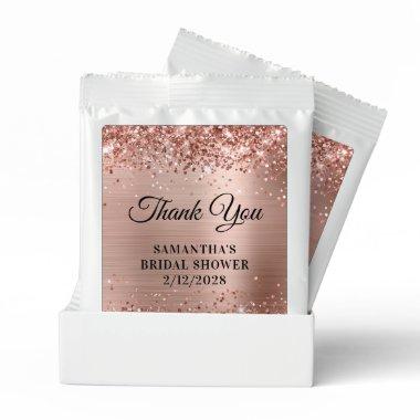 Rose Gold Glitter and Foil Bridal Shower Thank You Lemonade Drink Mix
