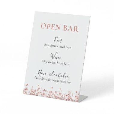 Rose Gold Glitter bar menu pedestal sign