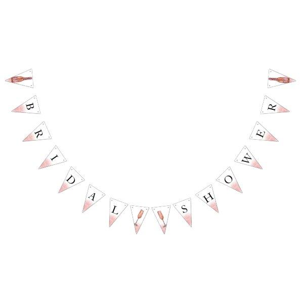 Rose Gold Glitter Bridal Shower Bunting Flags