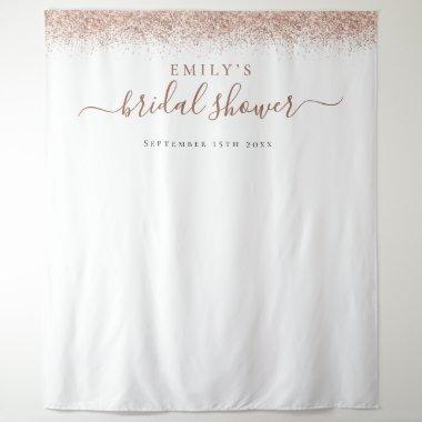 Rose Gold Glitter Bridal Shower Photo Background Tapestry
