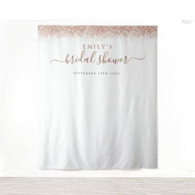 Rose Gold Glitter Bridal Shower Photo Background Tapestry