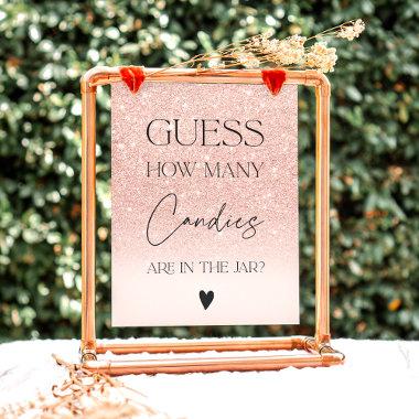 Rose gold glitter candies game bridal shower Invitations