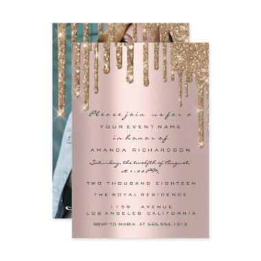 Rose Gold Glitter Drip  Birthday Part