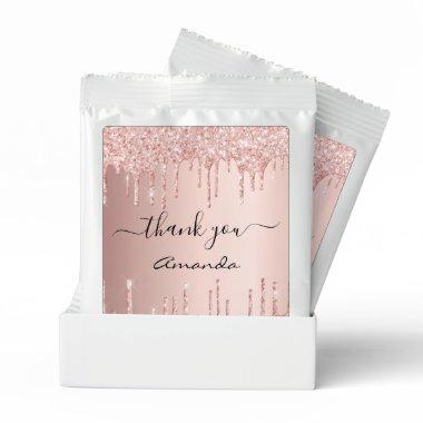 Rose gold glitter drips name thank you margarita drink mix
