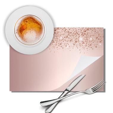 Rose gold glitter dust party paper placemat