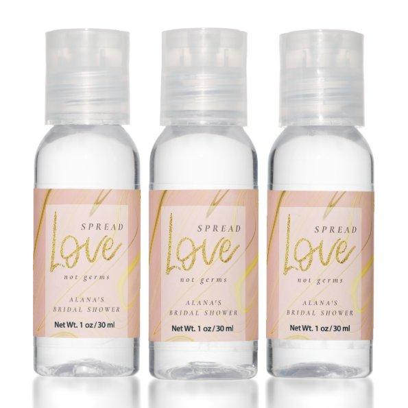 Rose Gold Glitter Marble Agate  Hand Sanitizer