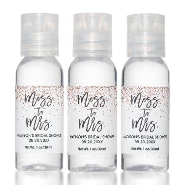 Rose Gold Glitter Miss To Mrs.  Hand Sanitizer