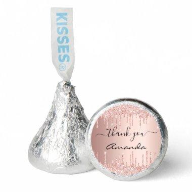 Rose gold glitter name thank you hershey®'s kisses®