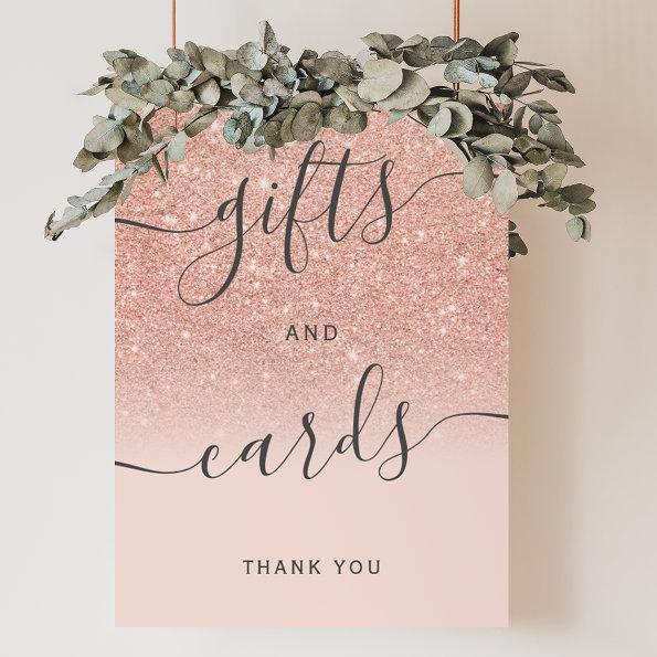 Rose gold glitter ombre blush wedding gifts  poster