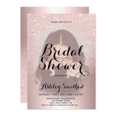 Rose gold glitter ombre foil photo