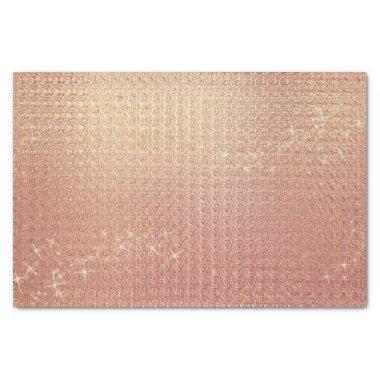 Rose Gold Glitter Stars Glam Girly Pattern Bridal Tissue Paper