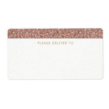 Rose Gold Glitter Stripe Address Labels