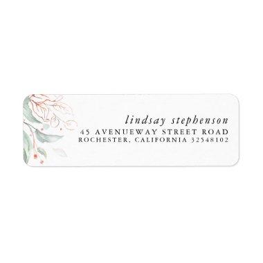 Rose Gold Greenery Elegant Modern Label