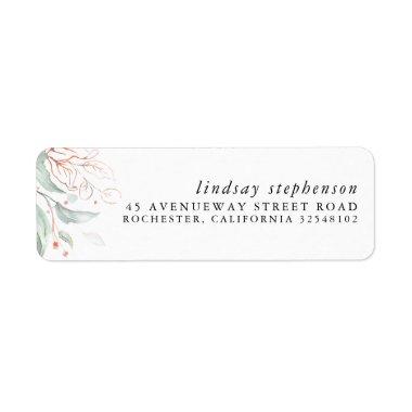 Rose Gold Greenery Elegant Modern Label