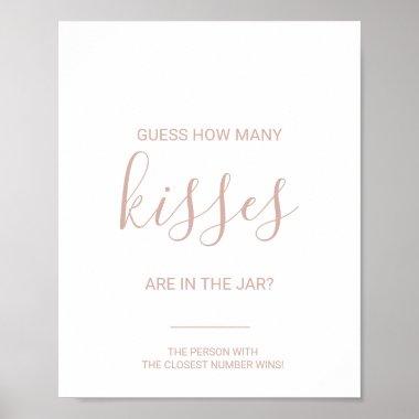 Rose Gold Guess How Many Kisses Game Poster