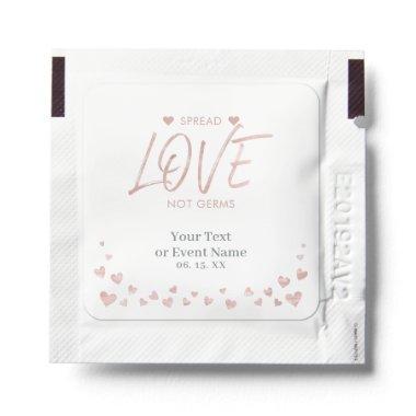 Rose Gold Hearts | Spread Love not Germs Favor Hand Sanitizer Packet