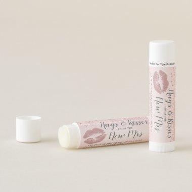 Rose Gold KISSES FROM NEW MRS Bridal Shower Favor Lip Balm