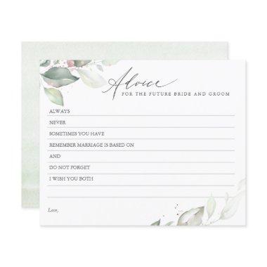 Rose Gold Leaves Greenery Elegant Advice Card