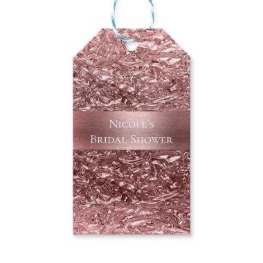Rose Gold Liquid Chrome Metallic Chic Party Favor Gift Tags