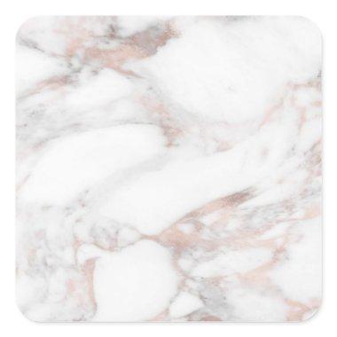 Rose Gold Marble Modern Elegant Blank Template Square Sticker