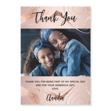 Rose gold marble photo thank you magnet