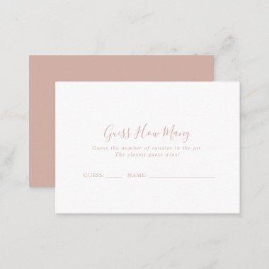 Rose Gold Minimalist Guess How Many Game Invitations
