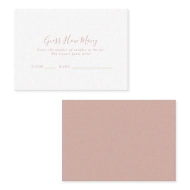 Rose Gold Minimalist Guess How Many Game Invitations