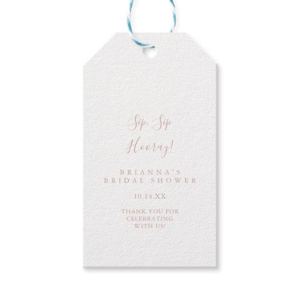 Rose Gold Minimalist Sip Sip Hooray  Gift Tags