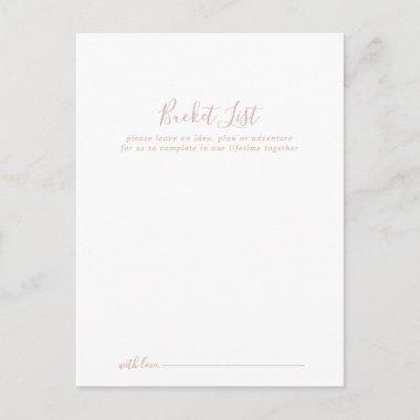 Rose Gold Minimalist Wedding Bucket List Invitations