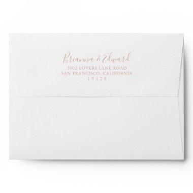 Rose Gold Minimalist Wedding Invitations Envelope