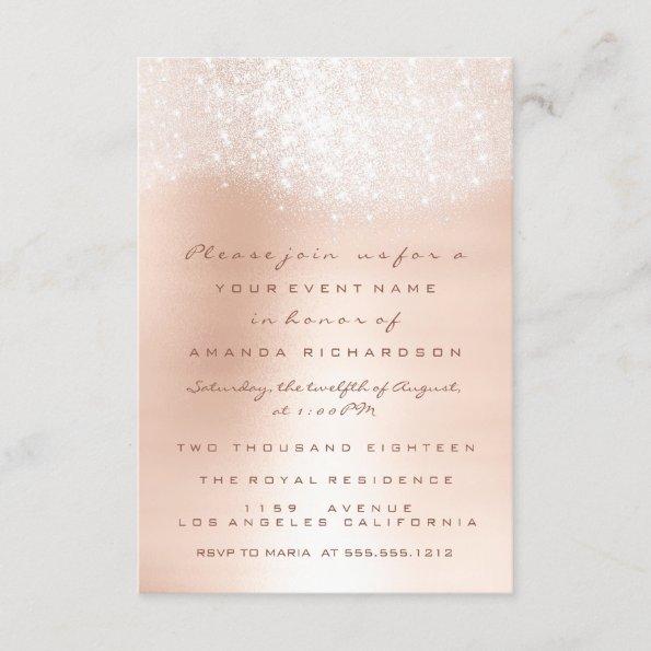 Rose Gold Ombre Glitter Formal Invitations Spark