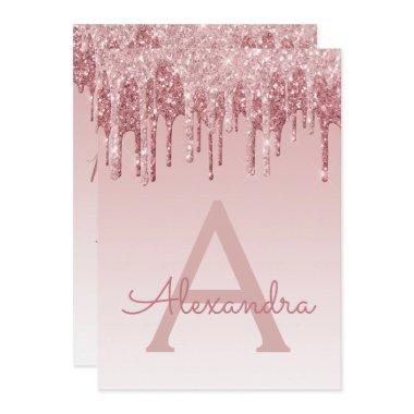 Rose Gold Pink Dripping Glitter