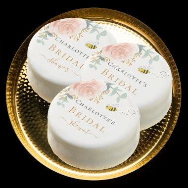 Rose gold pink floral greenery bee  chocolate covered oreo